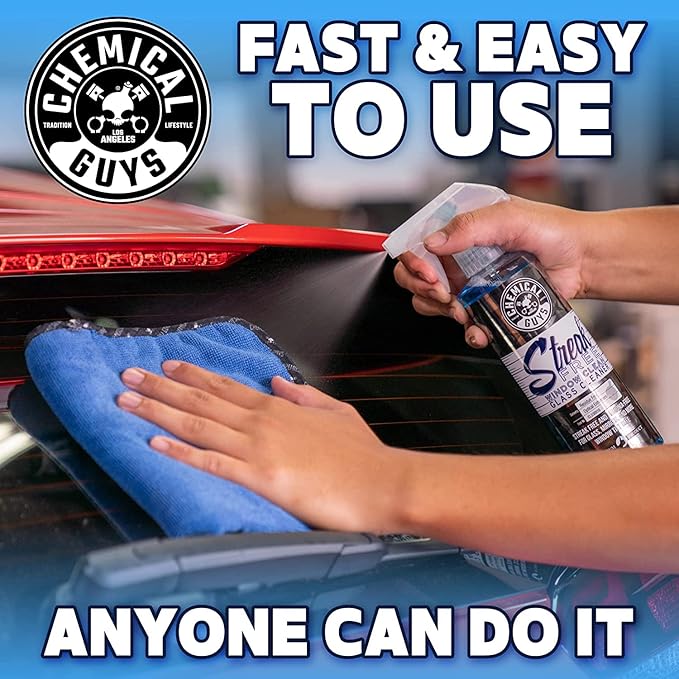Chemical Guys Glass Cleaner Streak Free Window Spray - Works on Glass, Mirrors, Screens - Ammonia-Free, Safe on Tinted Windows, Car Windshield Cleaner for Trucks, SUVs, Home - 16 oz (Pack of 2)