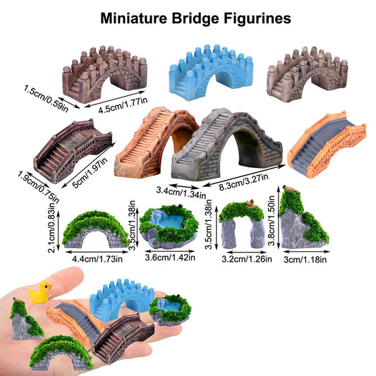 Fairy Garden Bridges 11Pcs Miniature Bridge Fairy Garden Accessories