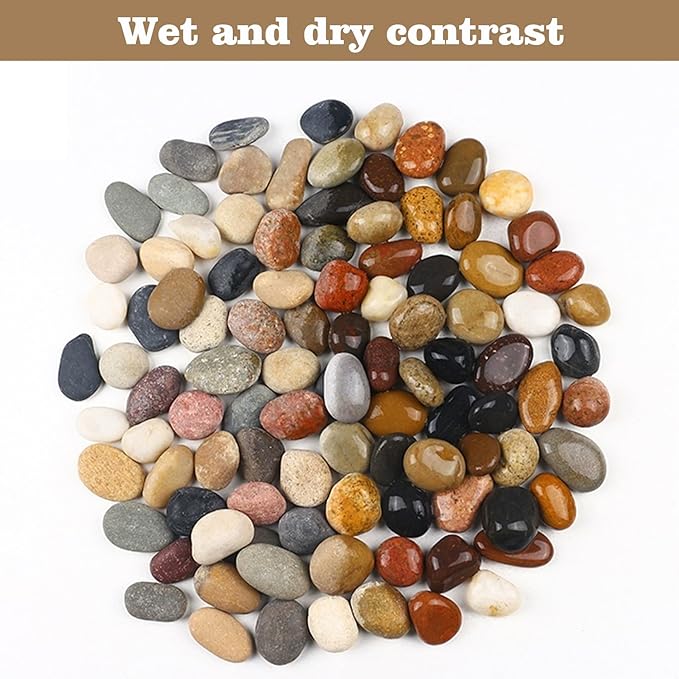 FAHAXIKI Natural River Rocks-20 lbs of Pebbles and River Stones,2-3 Inch Plant Rocks for Landscaping,Garden Paving,Crafting,Walkways,and Outdoor Decorative Stone,Mexican Beach River Rocks