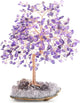 MASGEMES Natural Gemstone(406 Stone Count) Amethyst Crystal Tree of Life,Chakra Balancing Positive Enegy Fengshui Decor Bonsai Money Tree,Good Luck Spiritual Gift Height 8.5-9 Inches