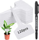 Plant Labels 120pcs with Garden Plant Markers Pen of Outdoor Waterproof,T-Type Plant Tags and Permanent Marking Pen, Garden Labels Gardening Gifts for Women Men