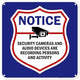 Notice Security Cameras And Audio Devices Are Recording Persons And Activity Sign, 18x18 Inches, 55 mil thick HDPS (high density polystyrene), Made in USA by My Sign Center