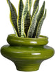 Teagas Ceramic Planters for Indoor Plants 11 Inch - Bonsai Plant Pots Outdoor, Large Planters for Indoor Plants, Green Planter with Drainage Hole, Flower Pot for Garden Decor, Gift for Women Men