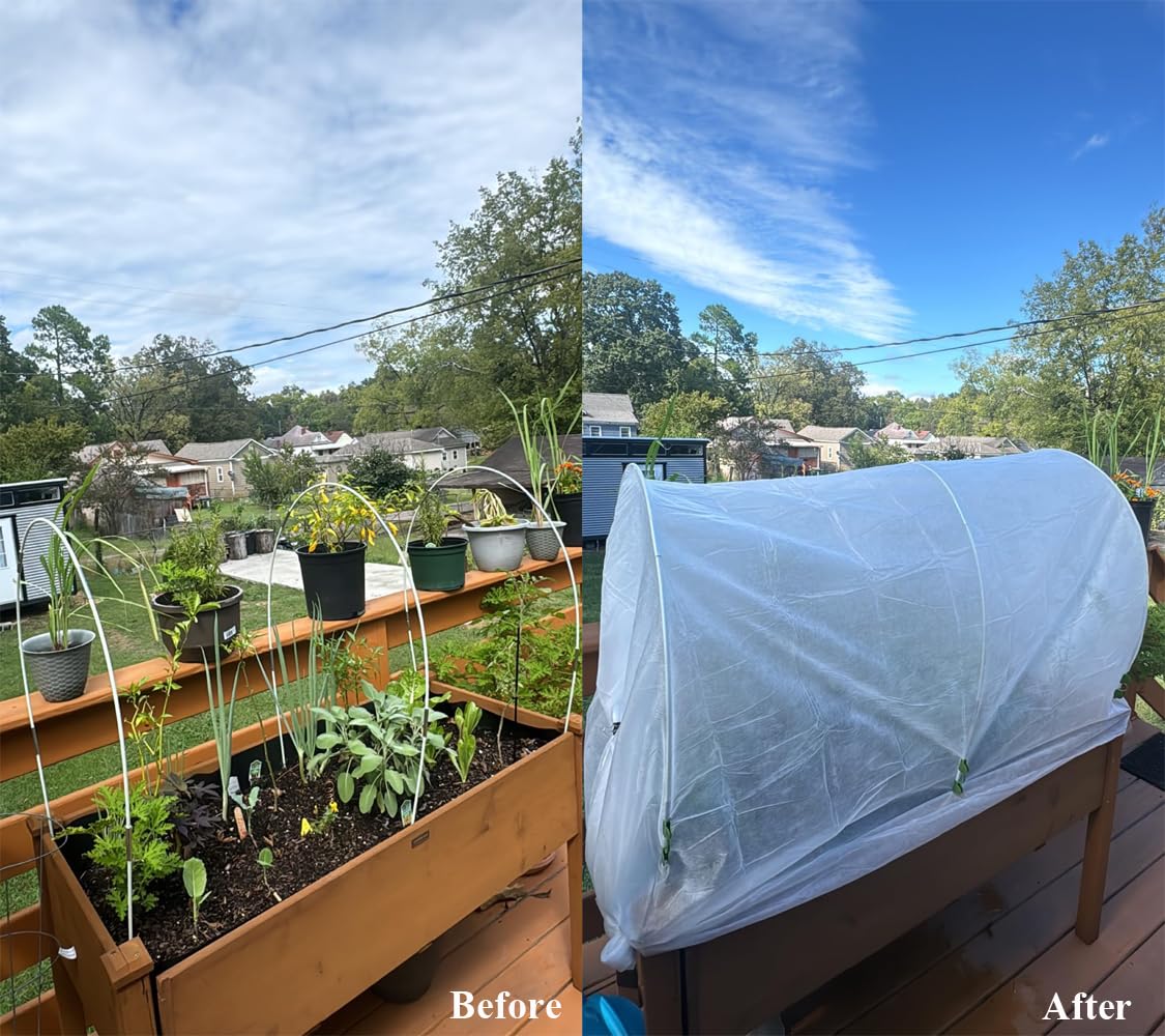 Vocray Frost Cloth Plant Freeze Protection, 5x60 Ft Floating Row Cover