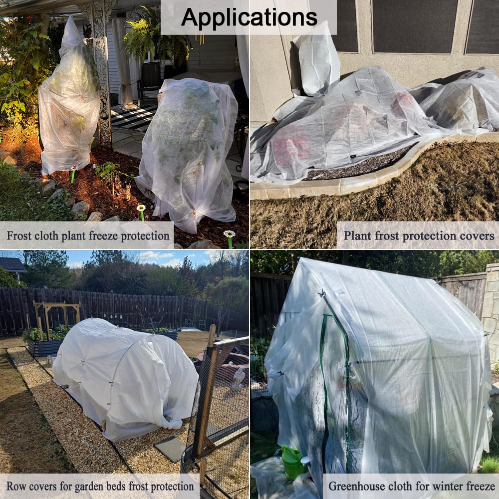 Vocray Frost Cloth Plant Freeze Protection, 10x50 Ft Floating Row Cover
