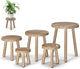 Vecxoty 5-Pack Wood Plant Stands Indoor, Single Plant Stand for 6-12 Inch Pots, Mid-Century Modern Plant Stool, Tall Plant Stand for Large Plants for Living Room, Balcony, Office (Light Brown)
