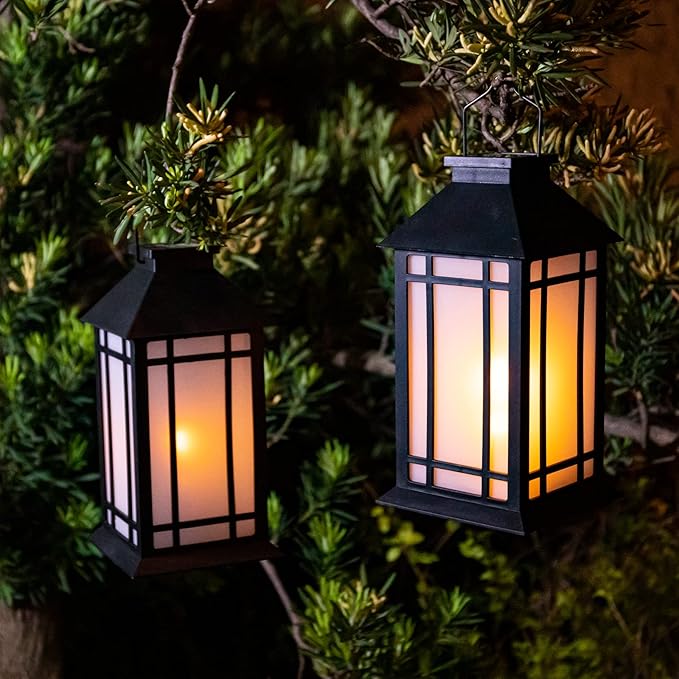 Afirst Solar Lantern Outdoor, Hanging Lights Decorative Outdoor Lighting Waterproof Umbrella Lights for Patio Garden, Table,Party Decor, 2 Pack