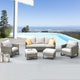 Belord Wicker Patio Furniture 5 Piece Outdoor Sofa Set, Oversize Outdoor Dining Chairs with Rattan Ottomans, Conversation Sets Patio Furniture Come with Removable Washable