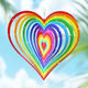 Love Heart Wind Spinners Outdoor, Hanging Wind Spinners for Birthday Christmas Valentines Day, 12 inch Outdoor Indoor Hanging Ornament for Garden Porch Backyard Lawn