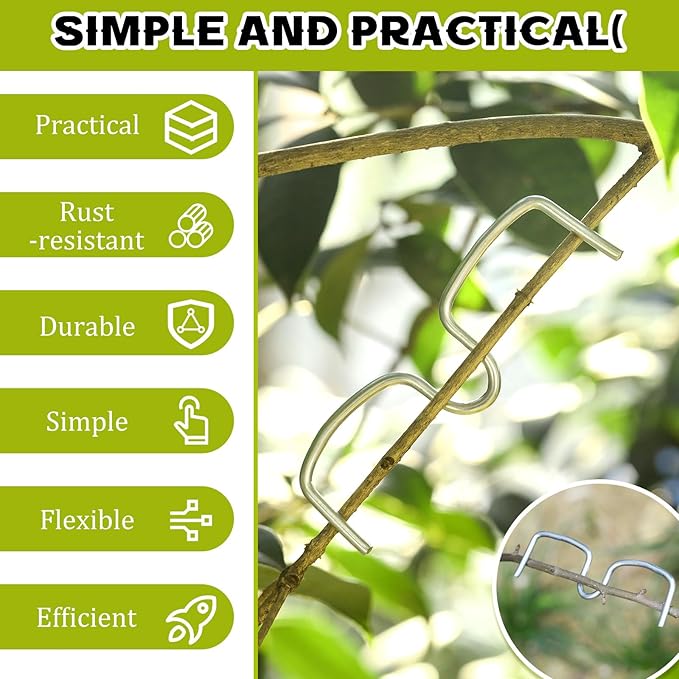 50 Pcs Fruit Tree Limb Spreaders Plant Tying Machine Puller Branchs Preaders Plum Tree Open Angle Pull Branch Stereotyped Tying Bending Farm Tools, M-3.94(Inch), Galvanized