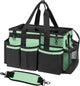 Wearable Cleaning Caddy, Cleaning Caddy Supplies Organizer with Handle & Shoulder Straps for Housekeepers, Under Sink & Car Cleaning Tool Organizers Bag with 4 Foldable Divider (MintGreen)