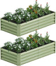 2PCS 4x2x1FT Galvanized Raised Garden Bed Kit, Galvanized Planter Raised Garden Boxes Outdoor, Large Metal Raised Garden Beds for Vegetables-Green