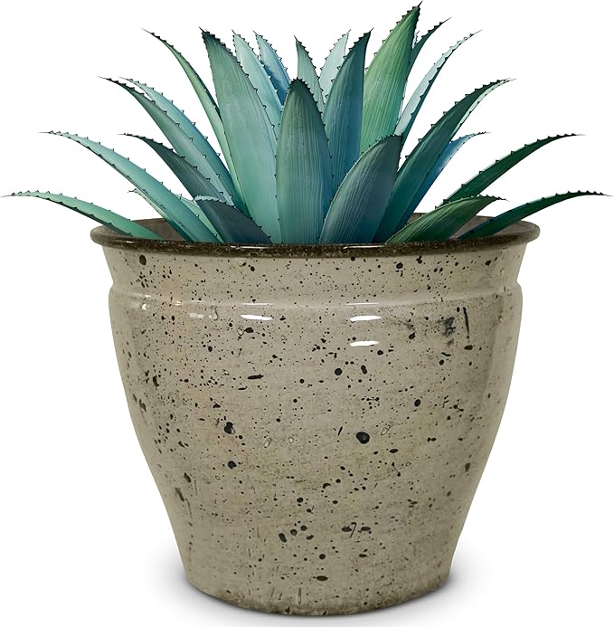 Headwind Riverside Collection – 6" Chamois Glazed Decorative Plant Pots Indoor with Drainage & Outdoor - Modern Flower Pot Weather-Resistant Lightweight Planter by Robert Allen