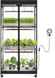 Barrina LP750 Indoor Greenhouse with Grow Light, 105W TX-S35 Full Spectrum Grow Lights, 2FT, 5000K, 4-Tier Plant Shelf with Tent, Timer & Thermometer for Seed Trays, Growth, 29.5 x 13.8 x 59.1IN