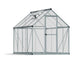 Palram - Canopia Mythos 6' x 8' Polycarbonate Aluminum Greenhouse, Silver