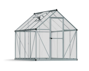 Palram - Canopia Mythos 6' x 8' Polycarbonate Hang Plants Greenhouse Silver
