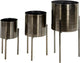 Deco 79 Metal Indoor Outdoor Planter Large Planter Pot with Removable Stand, Set of 3 Planters 18", 14", 12"H, Black