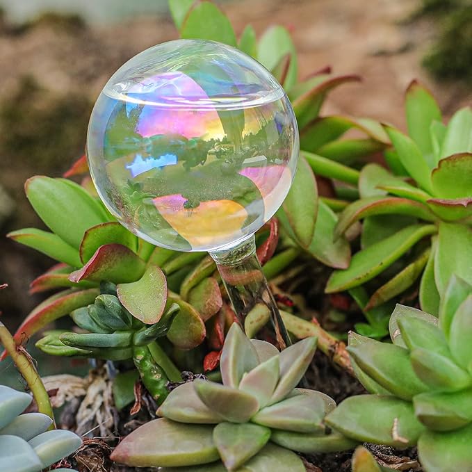 zHzHGuo 3Pcs Small Watering Globes Colorful Small Plant Watering Globes Plant Watering Globes Hand Blown Glass Indoor Plant Watering Globes