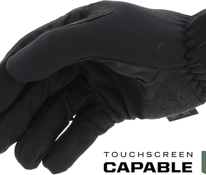 Mechanix Wear FastFit Tactical Gloves - Heavy Duty Lightweight Multipurpose Gloves - Flexible Grip & Reinforced Palm - Touchscreen Capable - Large - Covert Black