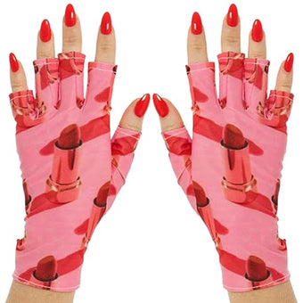 ManiGlovz -The Original Dermatologist Recommended UPF 50+ UV Protective Manicure and Sunblock Fingerless Gloves, Sun Protection, Driving and Gel Manicure Gloves in Rouge a Levres