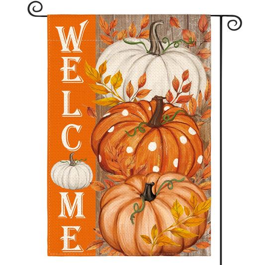 AVOIN colorlife Pumpkin Fall Garden Flag 12x18 Inch Double Sided Outside