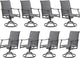Soohow Swivel Outdoor Dining Chairs Set of 8, Patio Swivel Dining Chair with Textilene Fabric, Outdoor Metal Armchair All Weather Resistant, Ergonomic Comfort, Perfect for Patio, Backyard, Balcony