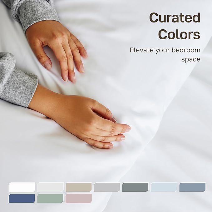California Design Den 100% Egyptian Cotton Sheets Queen Size Set - Certified Authentic, Soft Sateen, Deep Pocket Sheets with Gripper Elastic, Breathable and Durable Luxury Bedding - Sepia Rose