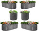 A ANLEOLIFE 6-Piece 30 Inch Extra Tall Galvanized Raised Garden Beds Kit, Large Oval & Round Metal Planters – Ideal for Backyard Vegetables Flowers Herbs, Quartz Grey