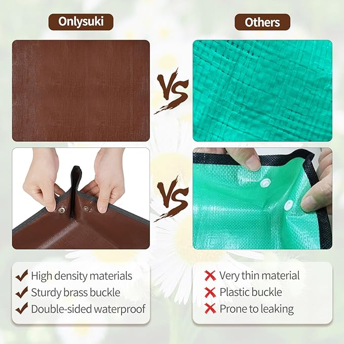39.5" x 39.5" Extra Large Potting Mat for Indoor Plants Transplanting and Dirt Control Gardening Gifts for Plant Lovers