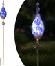 Naboher Solar Garden Lights Outdoor, Decorative LED Flame Garden Stakes, Hand Blown Glass and Outdoor Waterproof Glass Stakes (Dark Blue)