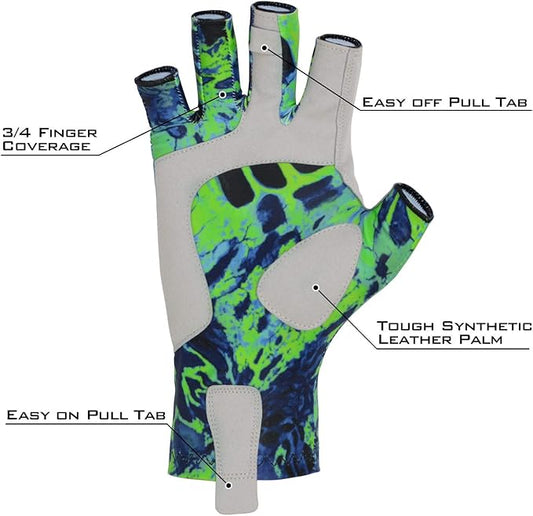KastKing Sol Armis Sun Gloves UPF50+ Fishing Gloves UV Protection, Sun Protection for Outdoor, Kayaking, Rowing