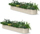 2-Pack Galvanized Raised Garden Bed 8x2x1ft - 12" Tall Metal Planter for Outdoor Plants Vegetables, Metal Garden Box with Stainless Steel Hardware, and Rust-Resistant Coating - Sand Beige