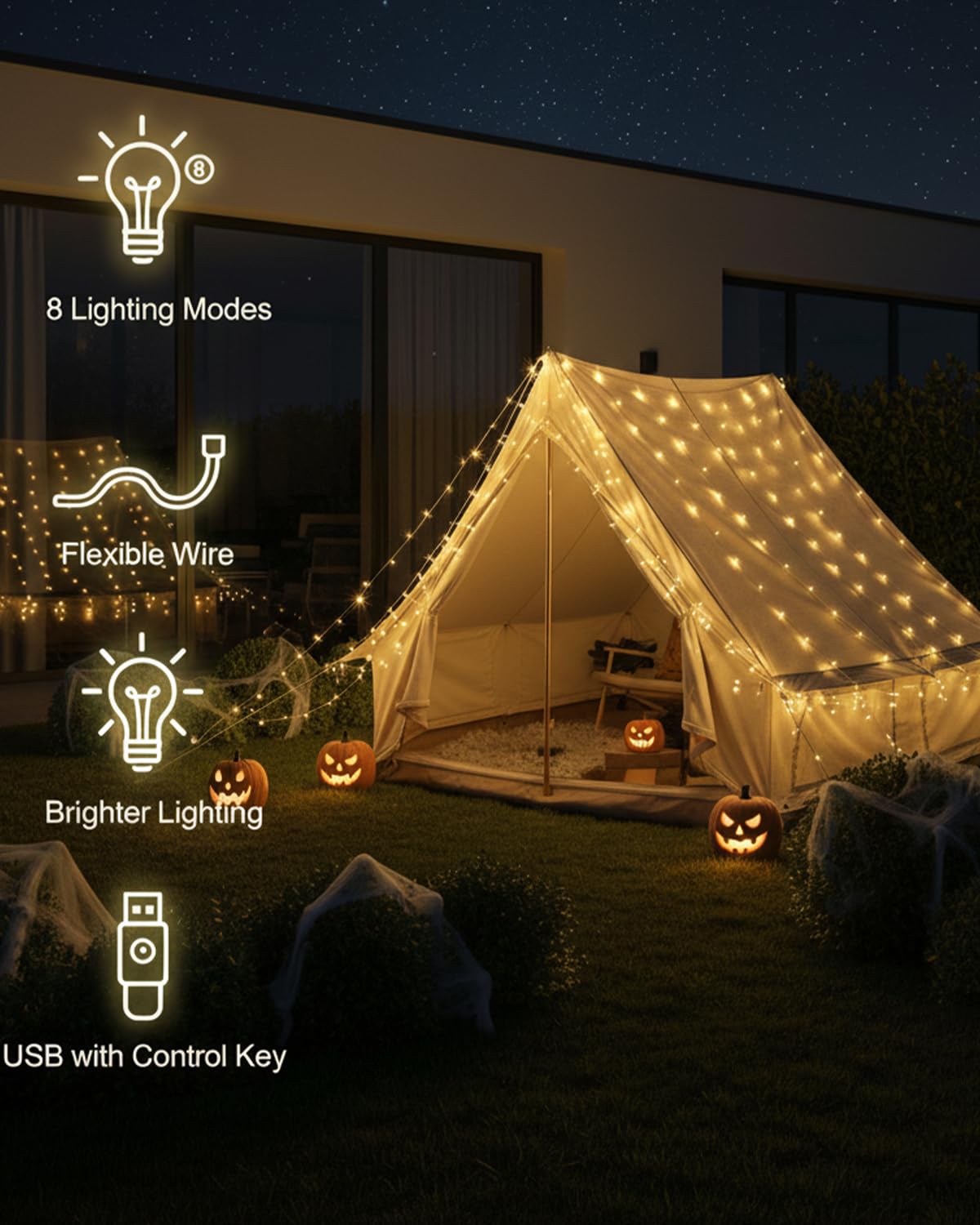 Curtain Lights for Bedroom & Romantic Decor - 300 LED Fairy String Lights with Remote, 8 Modes Timer, USB Plug in Waterproof for Cozy Backdrop Wedding Indoor Wall, 9.8ft x 9.8ft, Hanging Lights