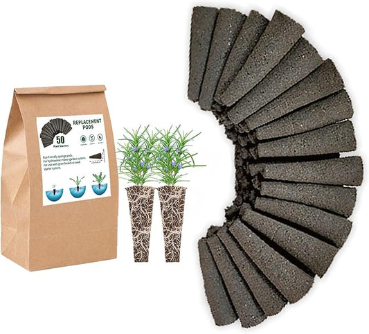 Grow Sponges, Starter Pods Compatible with Aero Garden,Refill Pods for Hydroponic Growing System (50 Pack)