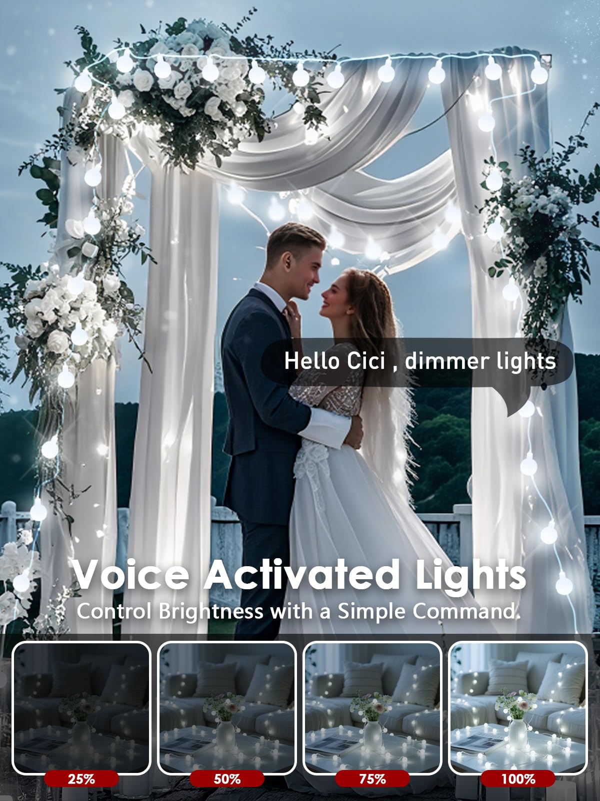 Connectable 43FT 100LED Globe String Lights Indoor, Smart Classroom Lights