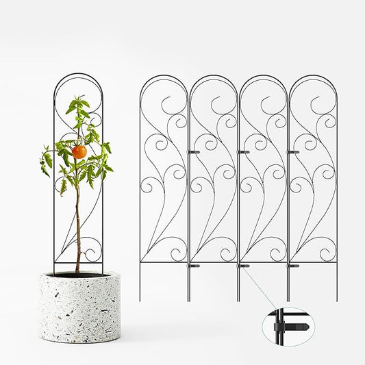 Zhongma 4 Pack 36" Metal Plant Trellis for Potted Plants Climbing,Indoor and Outdoor Fence Plant Support Trellis for Flower and Vagetable