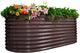 A ANLEOLIFE 30" Extra Tall Galvanized Raised Garden Beds Outdoor, 8x4x2.5ft Oval Metal Planter Boxes for Planting Vegetables, Flowers, Fruits, Eco-Safe & Easy Setup, CaféBronze