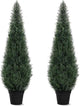 Artificial Trees for Outdoors, BUZIGUBY Artificial Cedar Topiary Trees, 4FT Topiary Trees Artificial Outdoors for Porch, Dense Arborvitae Tree for Front Door Patio Deck Balcony Yard Decor, 2 Pack