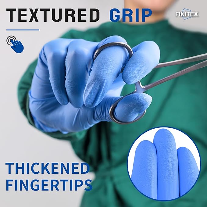 FINITEX Nitrile Disposable Medical Exam Gloves 4 mil Powder-free Latex-Free 100 PCS Examination Home Cleaning Food Gloves