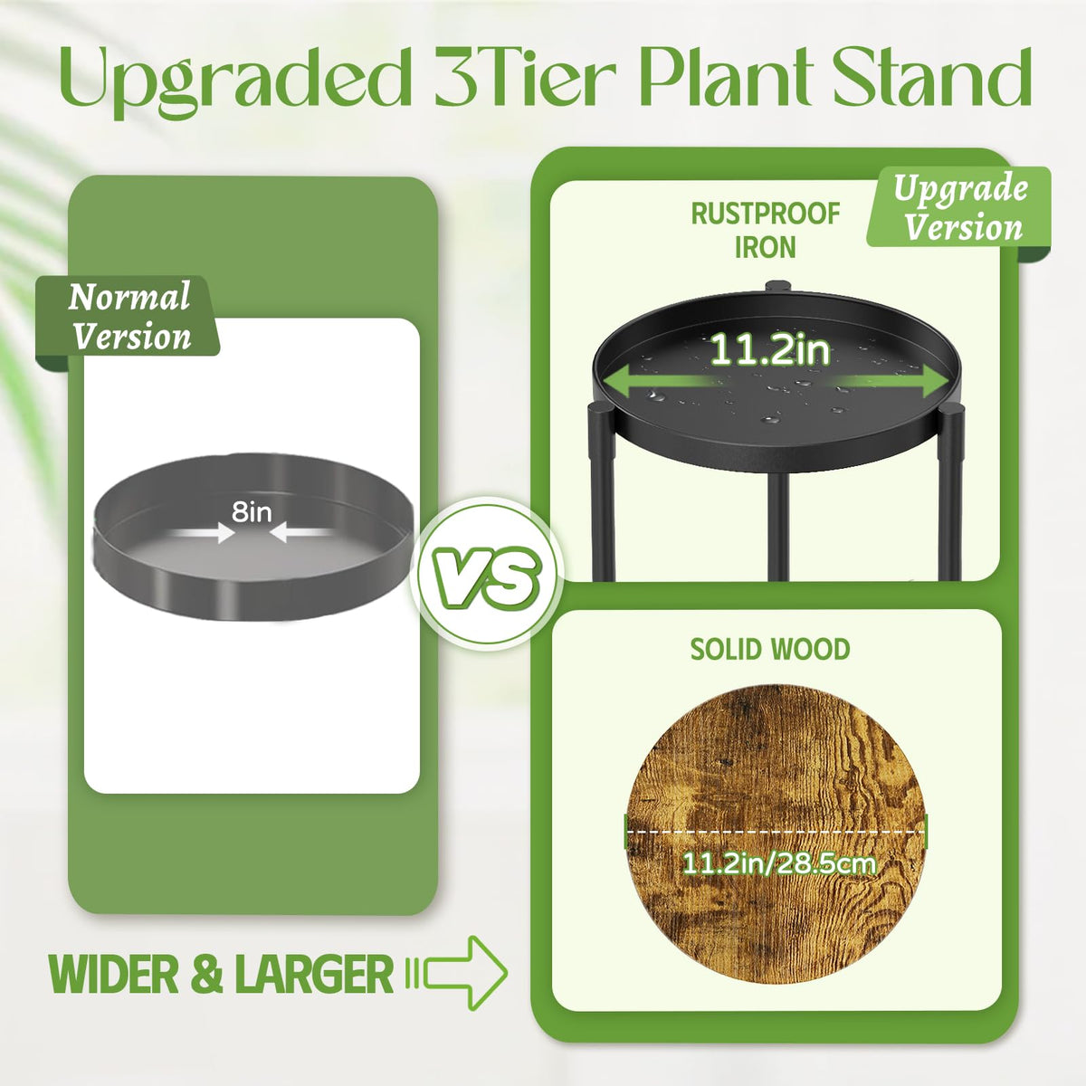 iDavosic.ly 3 Tier Corner Metal Plant Stand Indoor, 34 In Tall, Black Brown