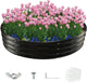 5FT Diameter Galvanized Garden Raised Bed/Plant Box/Fire Pit Ring - 0.8mm Thick,12 Inch Tall,Perfect for Planting a Variety of Flowers,Herbs,Vegetables (Black, 60 Dia X 11.5 inches)