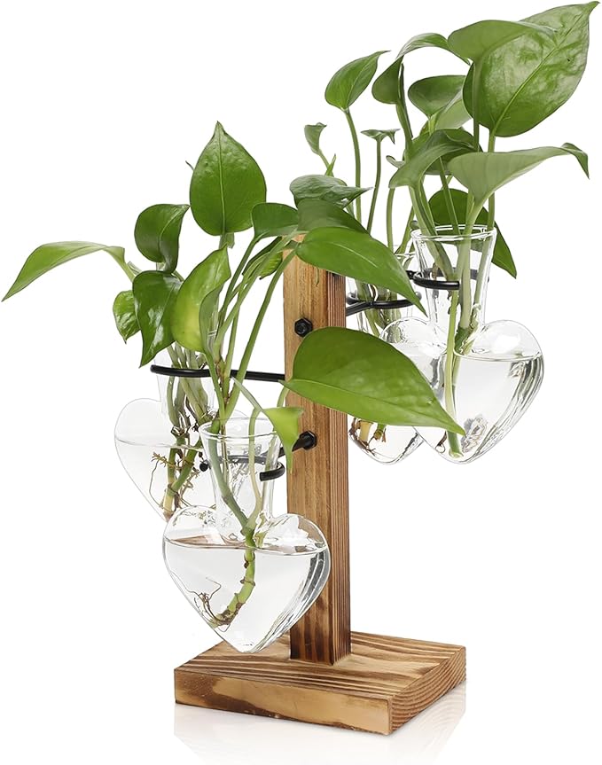 Plants Propagation Stations Plant Terrarium Kit Glass Planters for Indoor Plants House Plant Accessories Gift for Women - 4 Love Bulb Vase