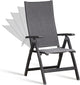 Folding Chair, Indoor & Outdoor Balcony, Patio Porch, Garden Lawn, Pool, for Comfortable Black Foldable Chairs, Portable Cozy Recliner, Metal Frame, Heavy Duty Durable
