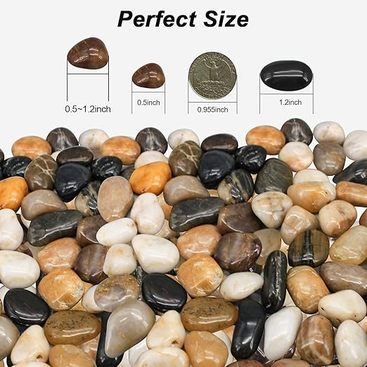 Decorative Rocks for Potted Plants,Virekm River Rocks, Decorative Ornamental Pebbles,Garden Landscaping Stones Gravel Filler for Home Decoration Flower Bed Fish Tank Plants Vases Succulents (5 Pounds)