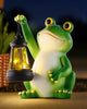 Solar Frog Garden Statue Light, Outdoor Waterproof Decorative Lantern Figurine, Cute Yard Art for Garden Patio Pond Balcony Porch Decor, Housewarming & Gardening Gifts for Women Grandma Mom