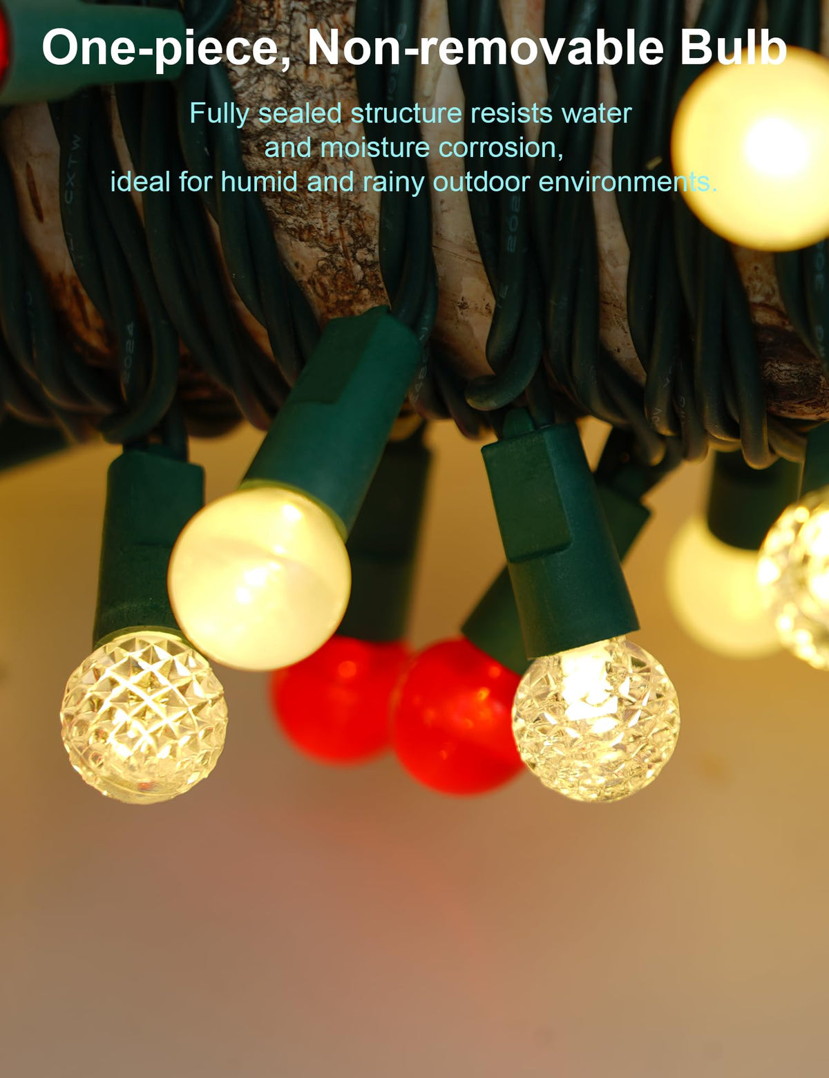 Christmas Lights Outdoor 70 LEDs 24FT Red and White Christmas Tree Light ﻿