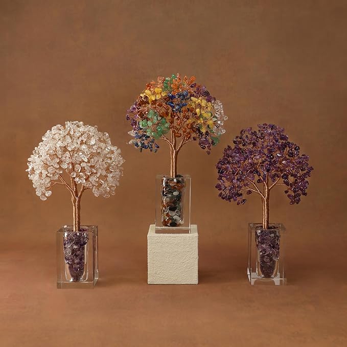 MAGIC AND MIRACLES Amethyst Crystal Tree of Life, Purple Gifts for Women, Crystals Healing Stones, Christmas Anniversary Housewarming Relaxation Thanksgiving Gifts, Office Desk Dec for Coworkers Nana
