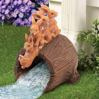 APX Rabbit Gutter Downspout Extensions, Decorative Splash Block Statue