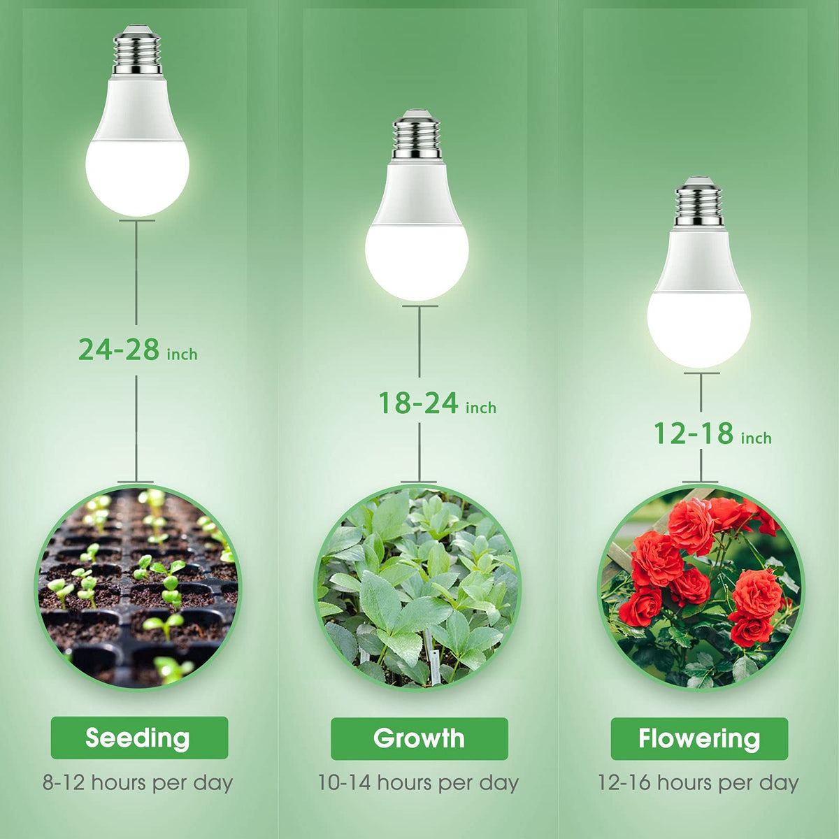 Briignite 12 Pack Grow Light Bulbs, Full Spectrum LED Grow Light
