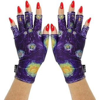 ManiGlovz - The ORIGINAL UPF 50+ UV Light Protective Nail Gloves | Gel Manicure and Anti UV/LED Fingerless Gloves for Women | Can be Used as Sun Protection Gloves or for Driving | Starry Knight